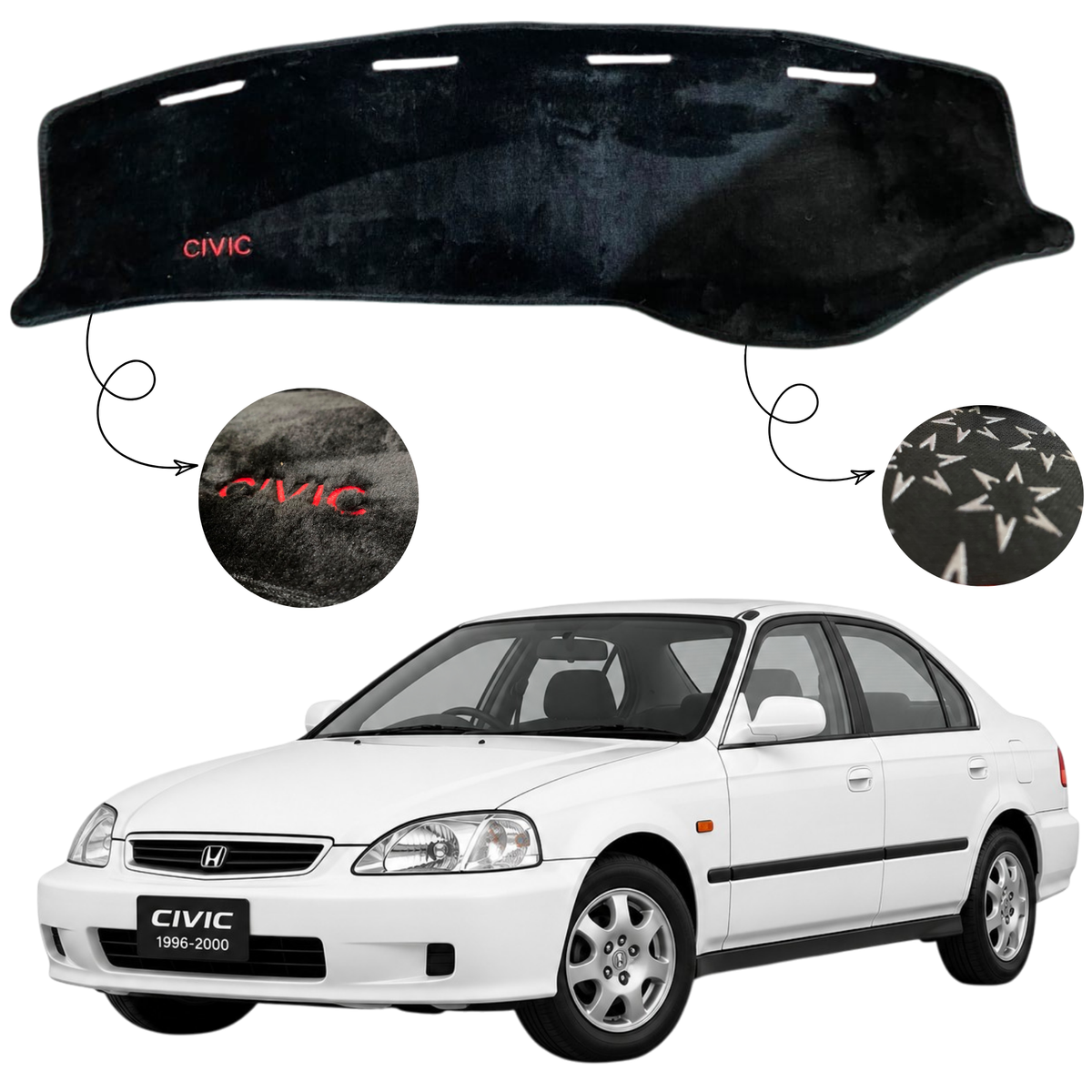 Dashboard Mat For CIVIC 1996-2026 (VELVET MATT,ANTI SLIP MATT)