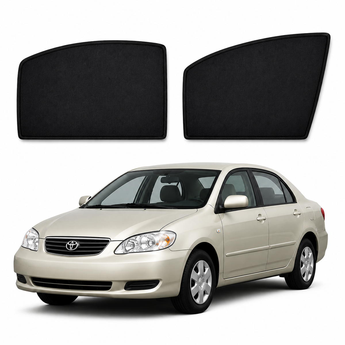 CAR SUN SHADES FOR COROLLA 2000-2026(FULL BLACK WITH OUT PRINTED)