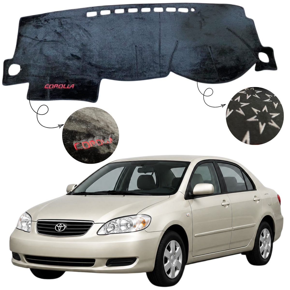 Dashboard MAT For COROLLA 2000-2026 (VELVET MATT,ANTI SLIP MATT)