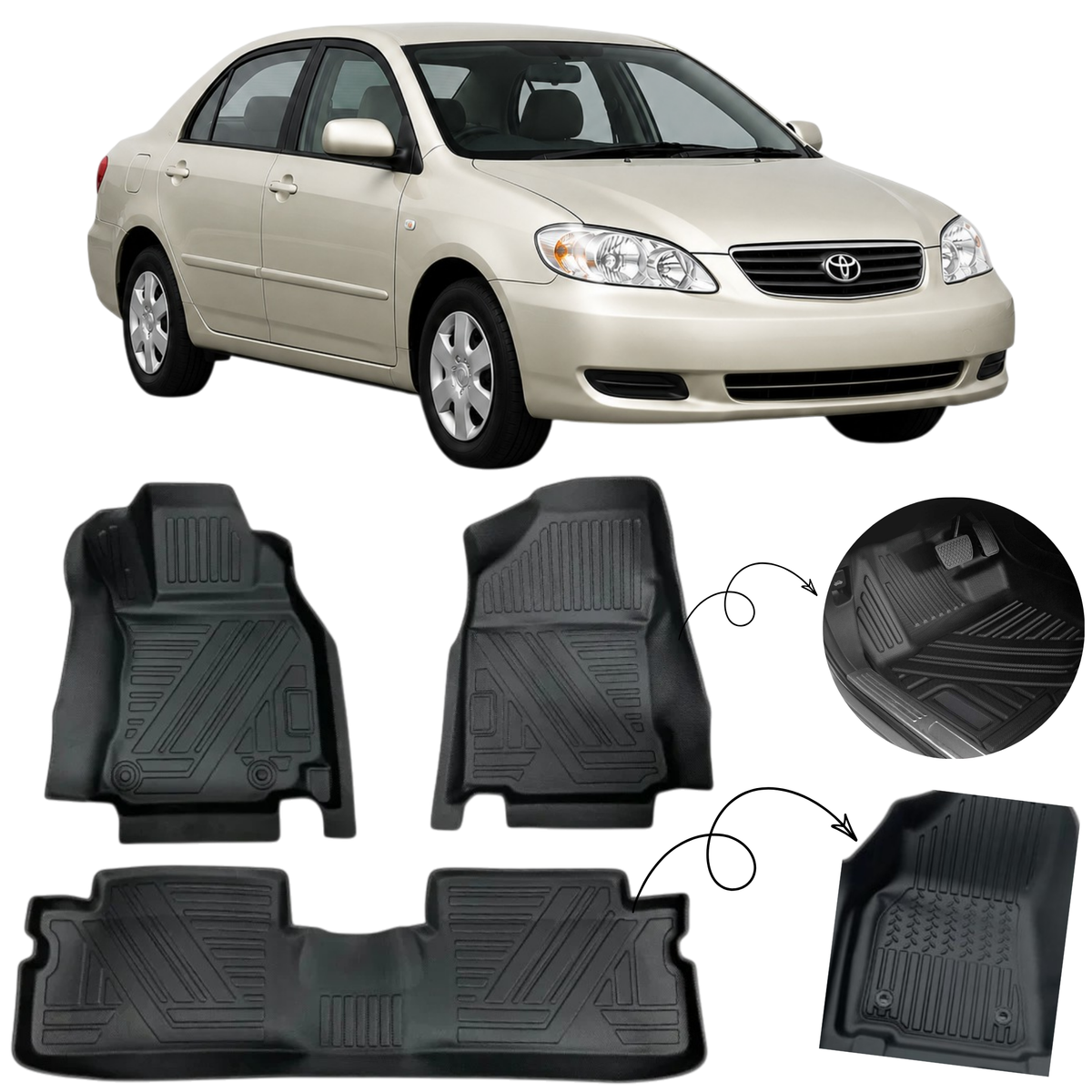 CAR TPE FLOOR MATTS - 3Pics