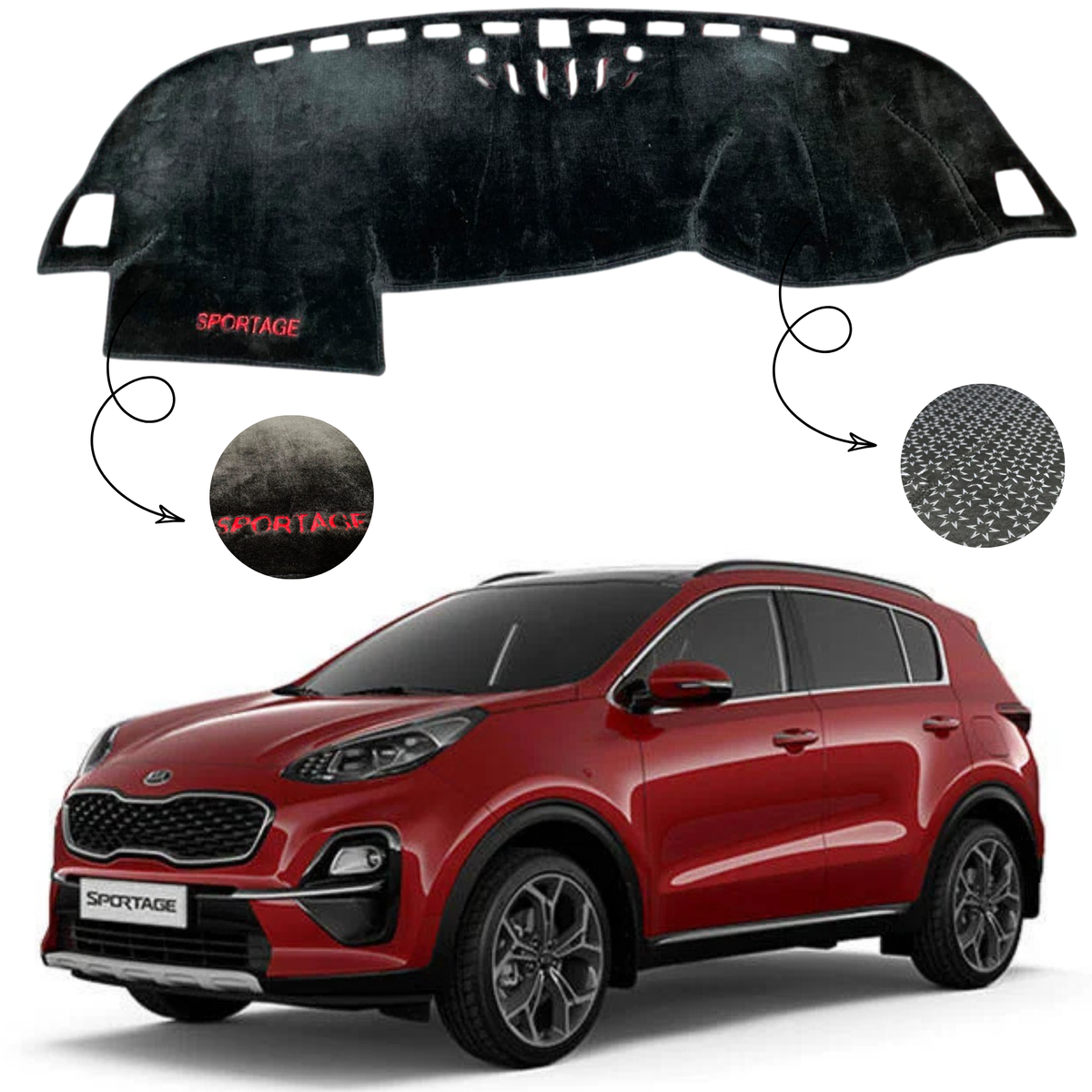 Dashboard Mat For KIA SPORTAGE (VELVET MATT,ANTI SLIP MATT)